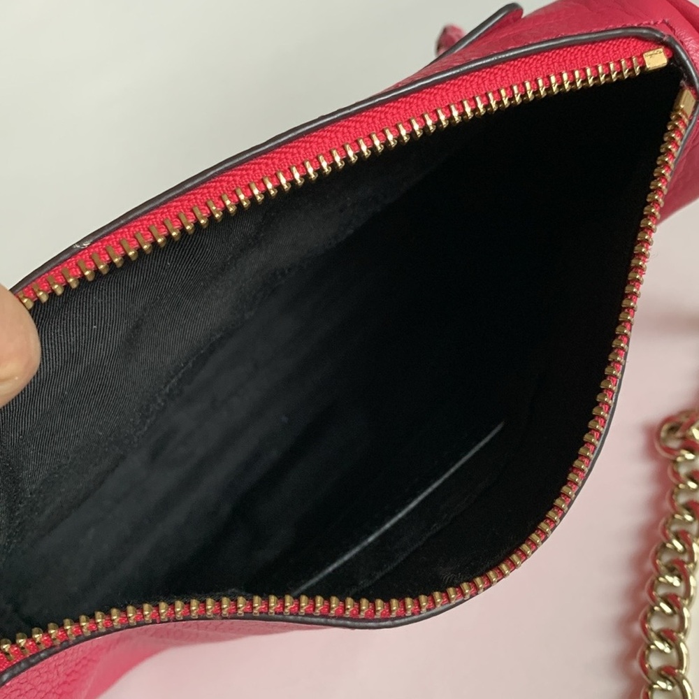 REBECCA MINKOFF Avery Crossbody Purse Bag Hot Pink Gold - Picture 10 of 14